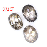 Natural Loose Oval Salt And Pepper Diamond Brown Color 0.72 CT 4.35 MM Oval Rose Cut Shape Diamond L592
