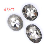 Natural Loose Oval Salt And Pepper Diamond Black Grey Color 0.82 CT 4.30 MM Oval Shape Rose Cut Diamond KR2323