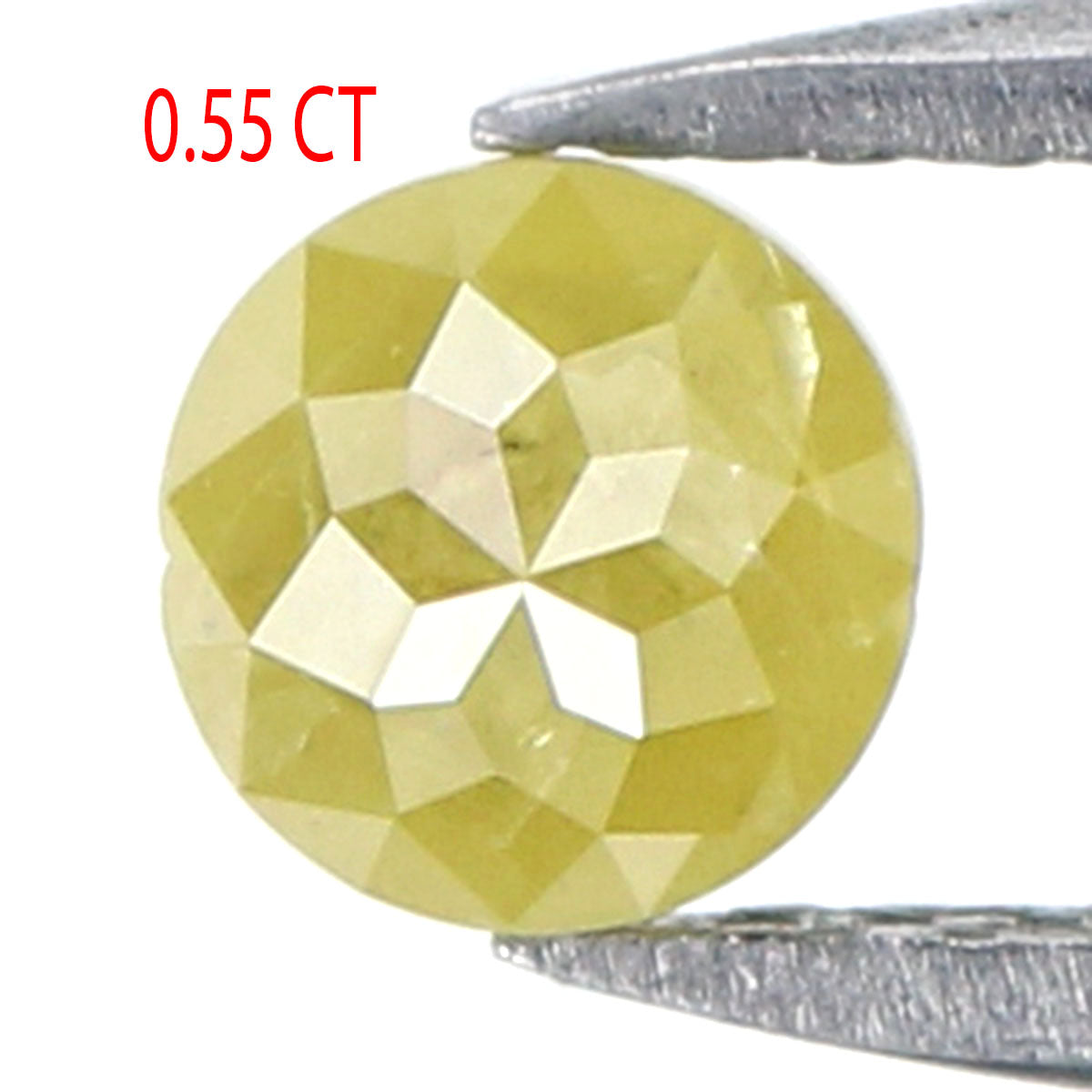 Natural Loose Rose Cut Yellow Green Diamond Color 0.55 CT 4.40 MM Round Rose Cut Shape Diamond KR1094