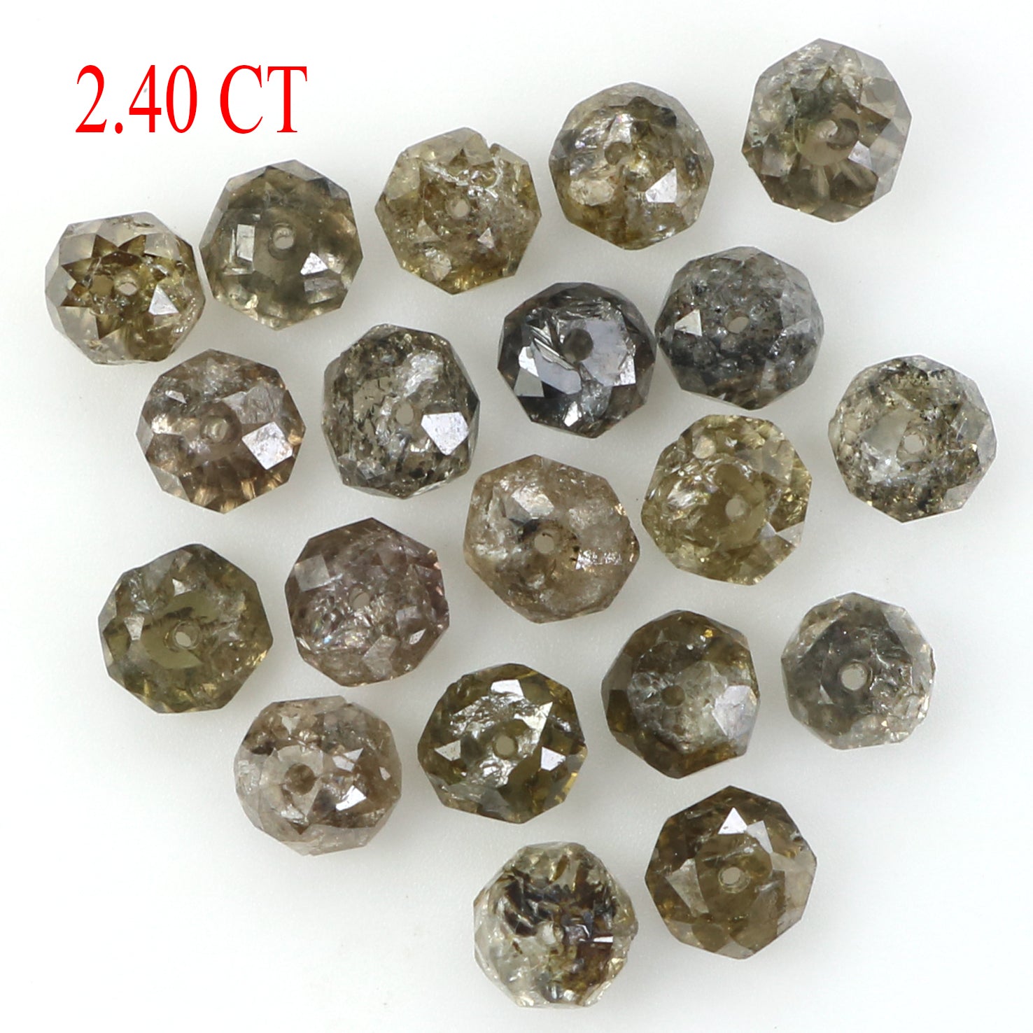 2.40 CT Natural Loose Bead Shape Diamond Brown Color Bead Cut Diamond 2.50 MM Natural Loose Brown Color Diamond Bead Rose Cut Diamond LQ1722