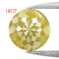 Natural Loose Rose Cut Green Yellow Color Diamond 1.87 CT 6.75 MM Round Rose Cut Shape Diamond L9857