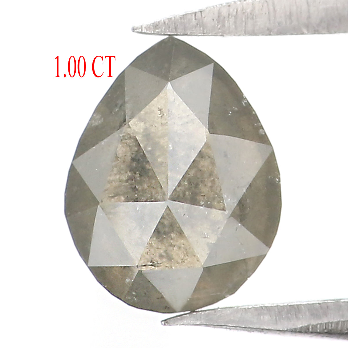 Natural Loose Pear Diamond Grey Color 1.00 CT 6.70 MM Pear Shape Rose Cut Diamond L7569