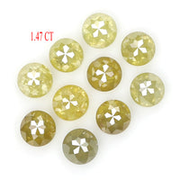 Natural Loose Rose Cut Green Yellow Color Diamond 1.47 CT 2.90 MM Rose Cut Shape Diamond L9243