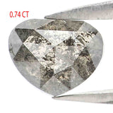 Natural Loose Heart Salt And Pepper Diamond Black Grey Color 0.74 CT 5.90 MM Heart Shape Rose Cut Diamond KDK1487