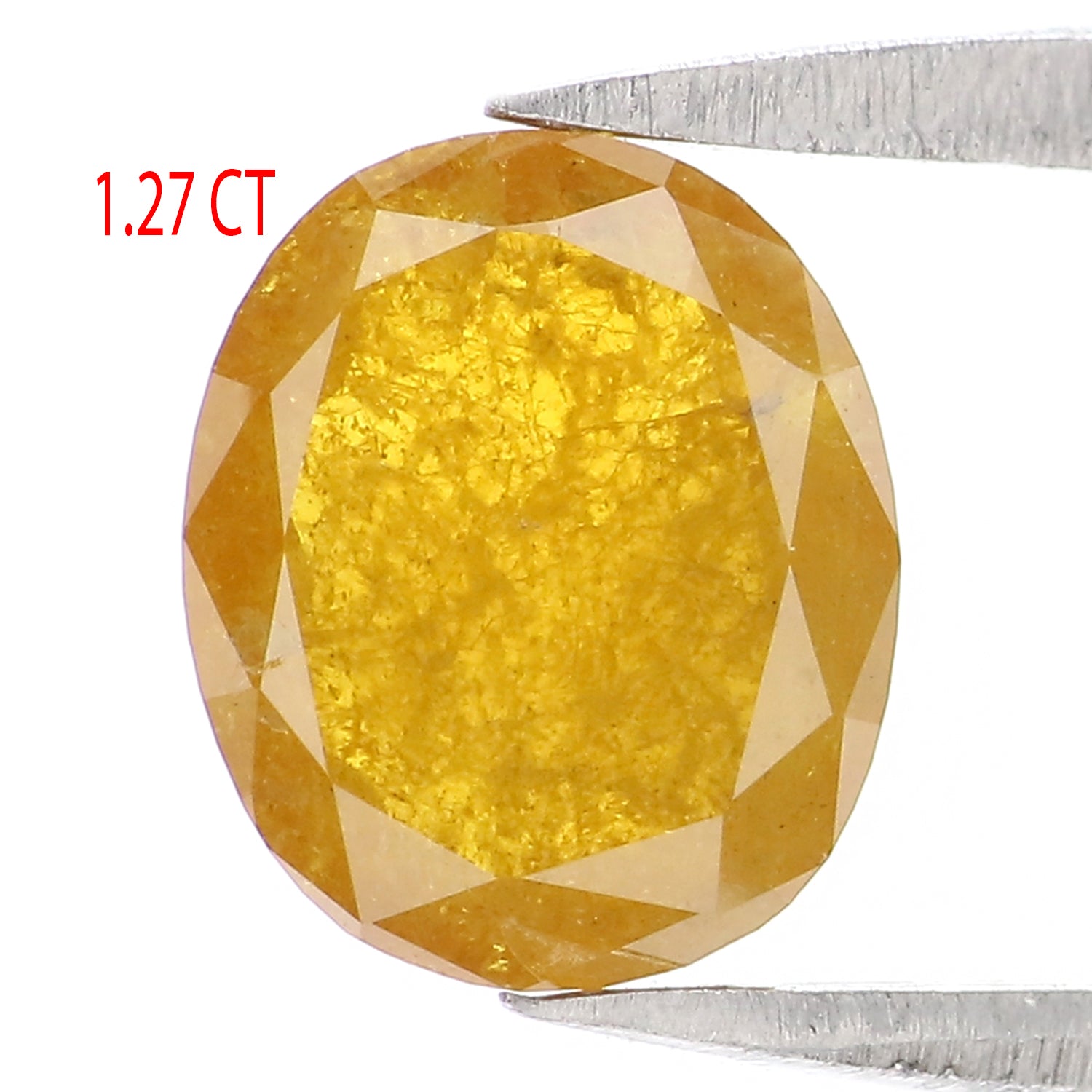1.27 CT Natural Loose Oval Shape Diamond Yellow Color Oval Cut Diamond 8.10 MM Natural Yellow Color Diamond Oval Rose Cut Diamond LQ2648