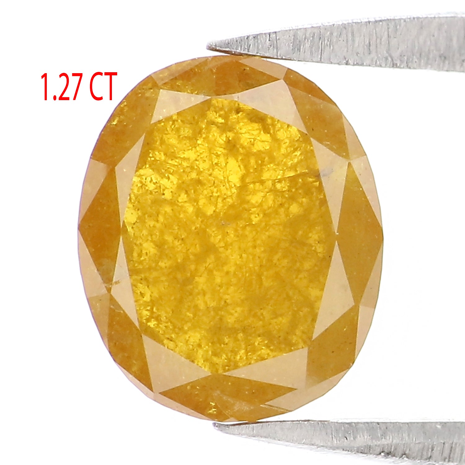 Natural Loose Oval Diamond Yellow Color 1.27 CT 8.08 MM Oval Rose Cut Shape Diamond L2648