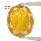 Natural Loose Oval Diamond Yellow Color 1.27 CT 8.08 MM Oval Rose Cut Shape Diamond L2648