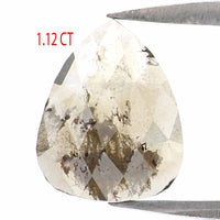 Natural Loose Pear Grey Color Diamond 1.12 CT 9.10 MM Pear Shape Rose Cut Diamond L6972