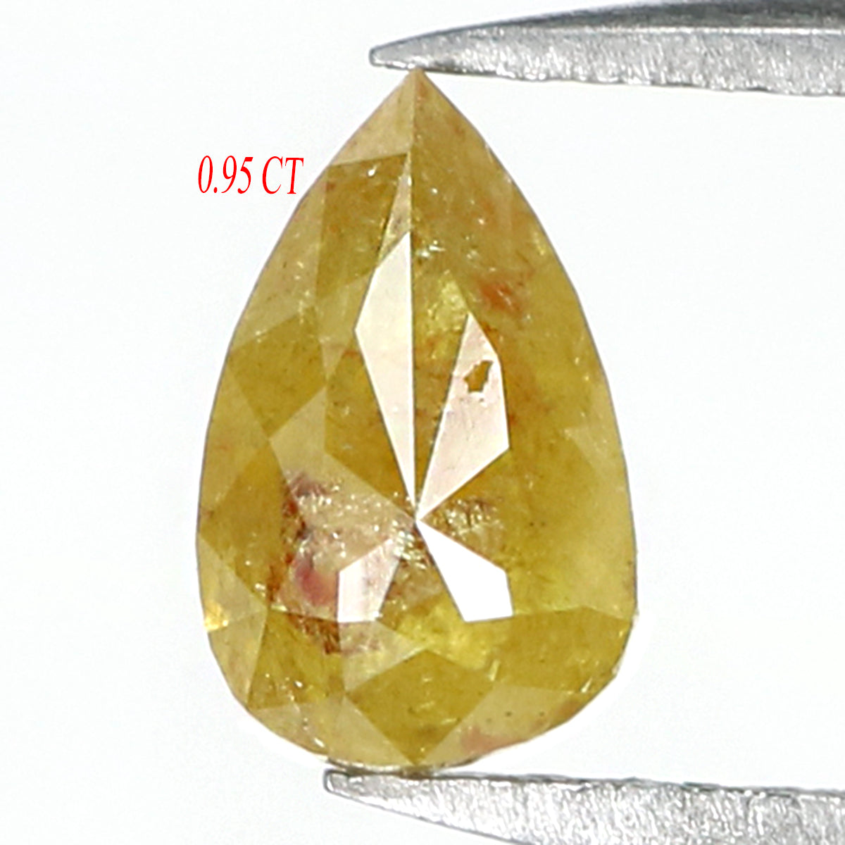 Natural Loose Pear Yellow Color Diamond 0.95 CT 7.00 MM Pear Shape Rose Cut Diamond L7651