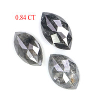 Natural Loose Marquise Diamond, Salt And Pepper Marquise Diamond, Natural Loose Diamond, Rose Cut Diamond, 0.84 CT Marquise Shape L2729