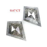 Natural Loose Kite Diamond, Salt And Pepper Kite Diamond, Natural Loose Diamond, Kite Rose Cut Diamond, Kite Cut, 0.67 CT Kite Shape L2736