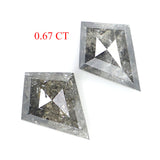 Natural Loose Kite Diamond, Salt And Pepper Kite Diamond, Natural Loose Diamond, Kite Rose Cut Diamond, Kite Cut, 0.67 CT Kite Shape L2736