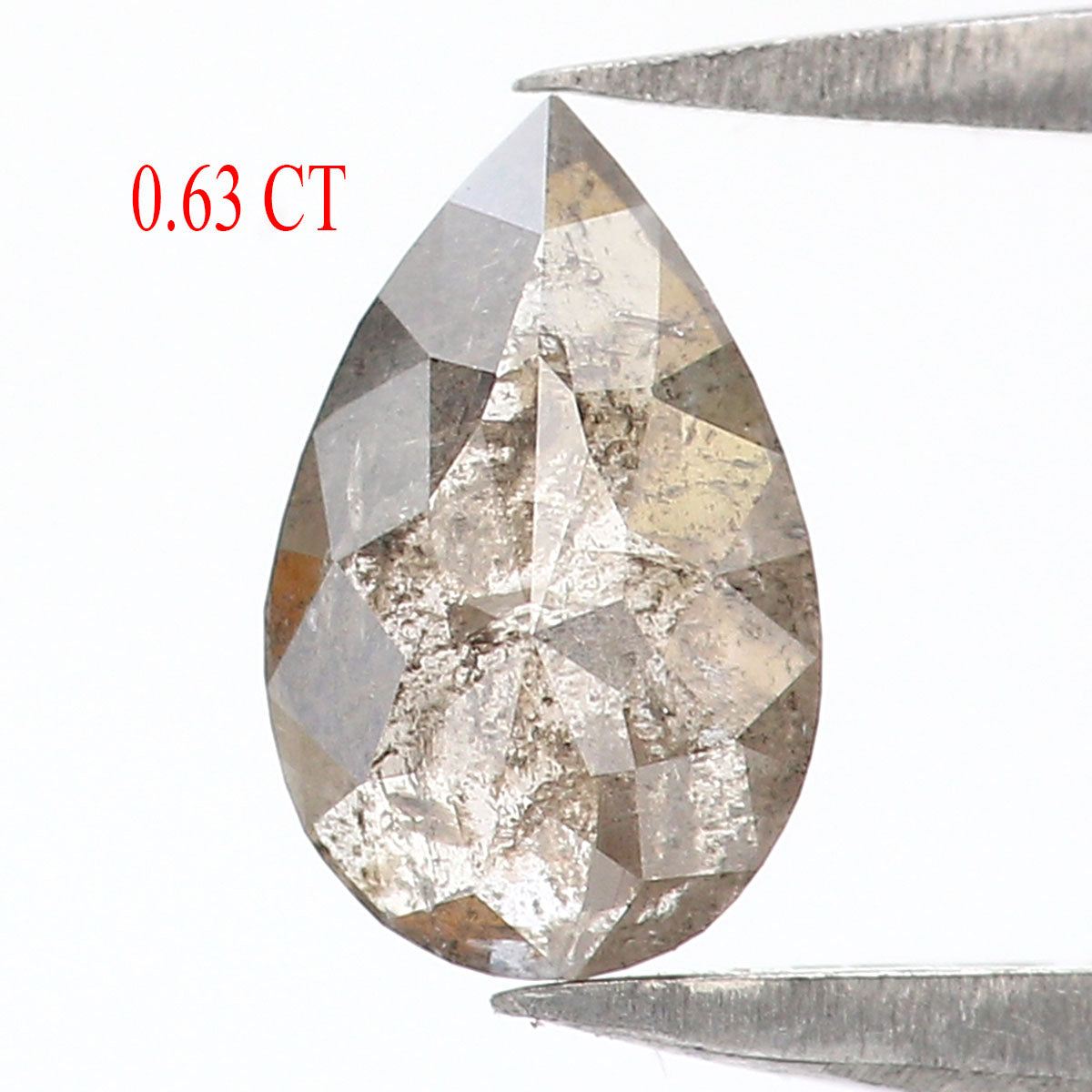 Natural Loose Pear Grey Brown Color Diamond 0.63 CT 7.10 MM Pear Shape Rose Cut Diamond L7355