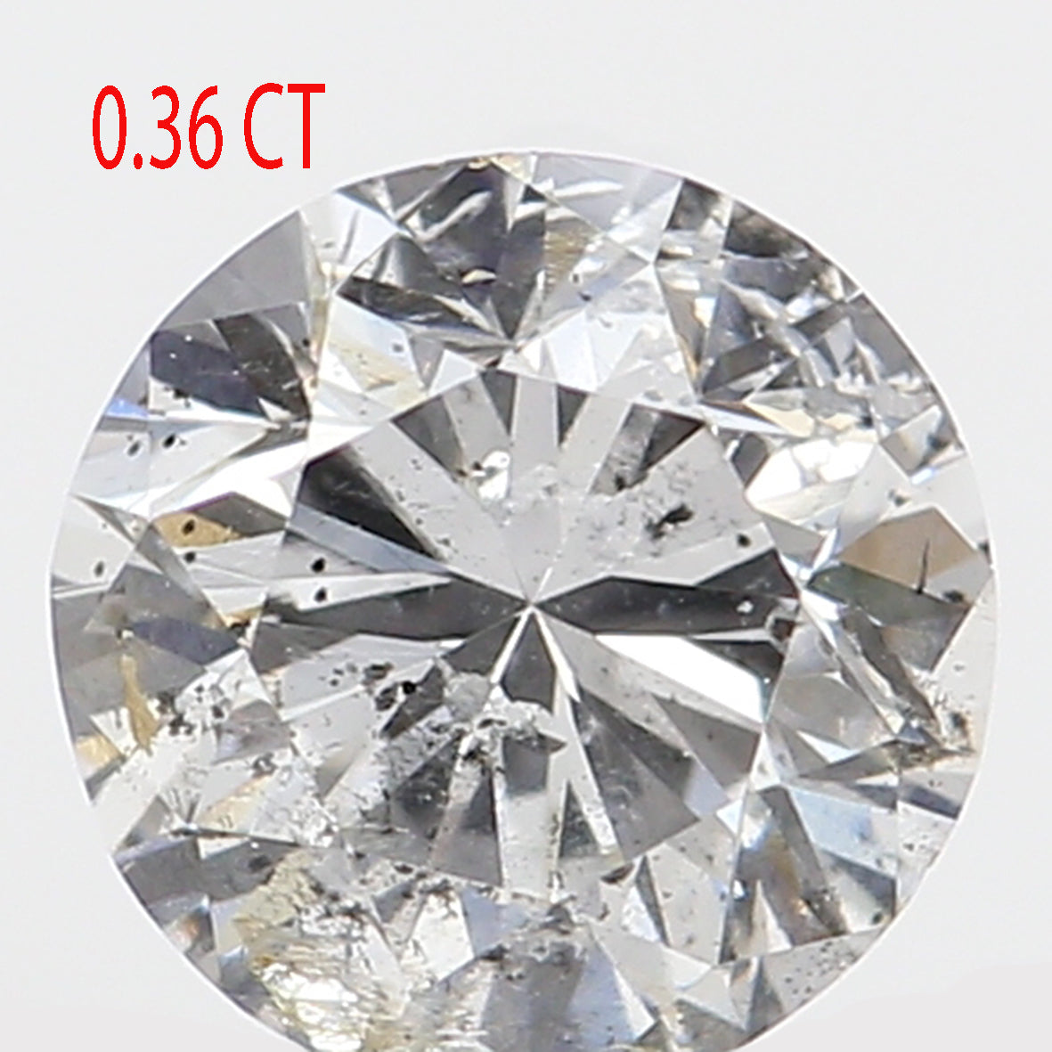 0.36 Ct Natural Loose Diamond, White Diamond, Round Diamond, Round Brilliant Cut Diamond, Sparkling Diamond, Rustic Diamond L5523