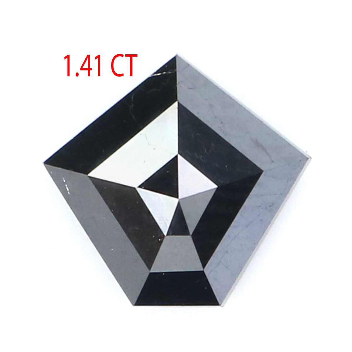 Natural Loose Pentagon Diamond Black Color 1.41 CT 8.05 MM Pentagon Shape Rose Cut Diamond KR2245