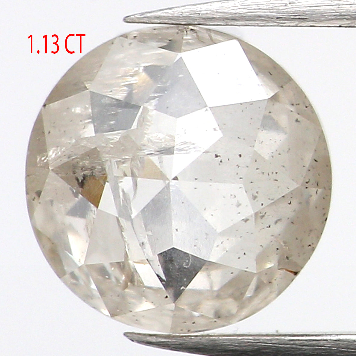 1.13 CT Natural Loose Round Rose Cut Diamond Gray Color Round Shape Diamond 6.55 MM Natural Loose Gray Diamond Round Rose Cut Diamond LQ695