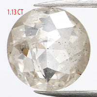 1.13 Ct Natural Loose Diamond, Rose Cut Diamond, Grey Rose Cut, Round Cut Diamond, Rustic Diamond, Round Shape Diamond, L695