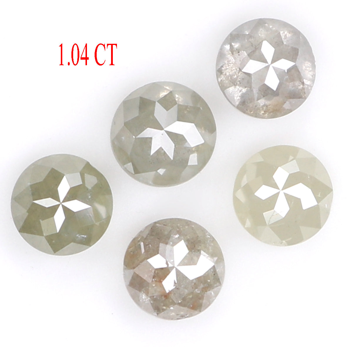 Natural Loose Rose Cut Diamond Grey Color 1.04 CT 3.40 MM Round Rose Cut Shape Diamond KR1387