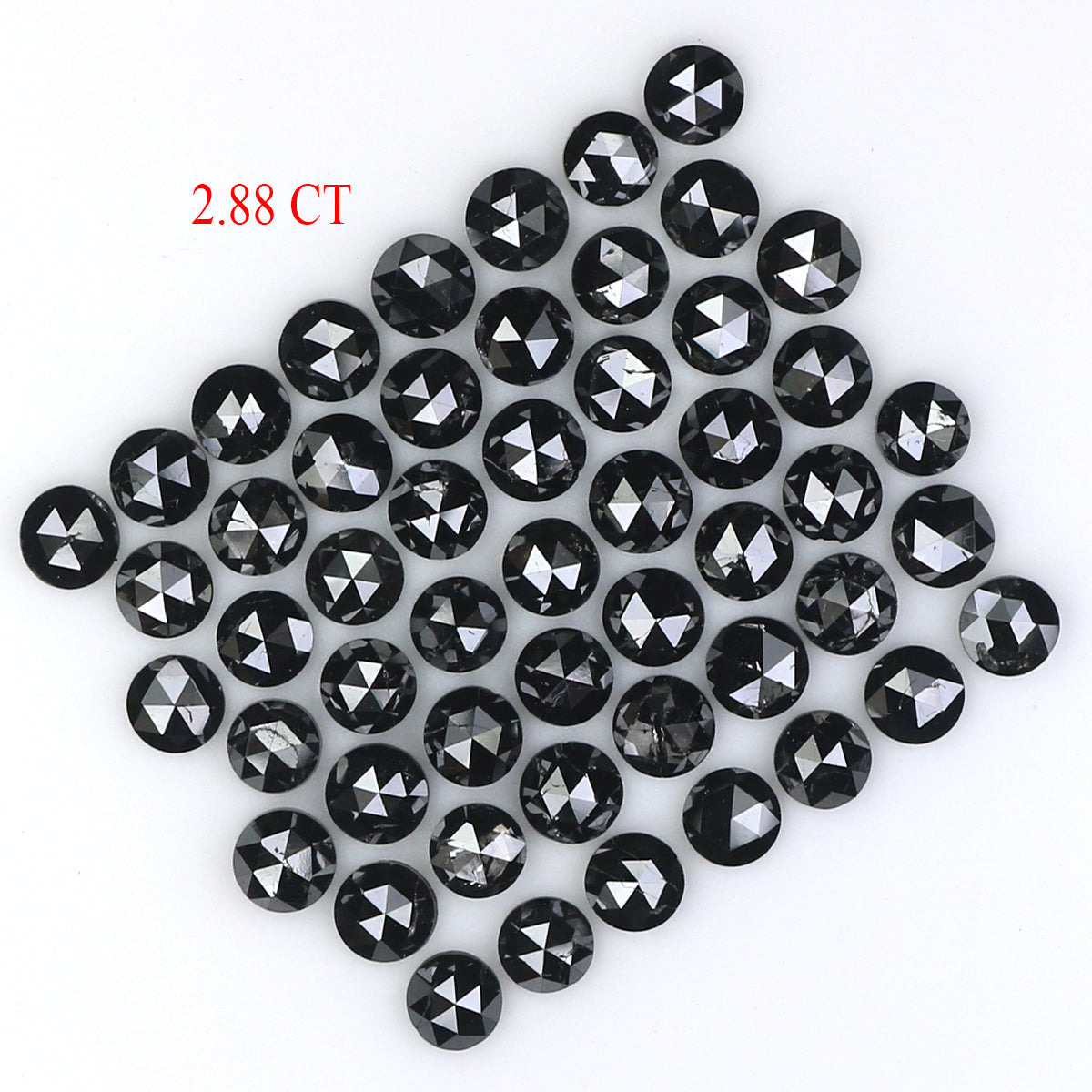 2.88 CT Natural Loose Round Rose Cut Diamond Black Color Round Shape Diamond 2.30 MM Natural Loose Black Color Round Rose Cut Diamond LQ1813