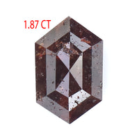 Natural Loose Hexagon Brown Color Diamond 1.87 CT 7.20 MM Hexagon Shape Rose Cut Diamond L6689