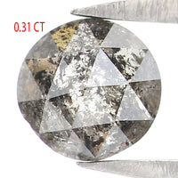 Natural Loose Round Rose Cut Salt And Pepper Diamond Black Grey Color 0.31 CT 4.40 MM Rose Cut Shape Diamond L6004