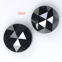 Natural Loose Round Rose Cut Diamond Black Color 3.01 CT 6.95 MM Rose Cut Shape Diamond L1691