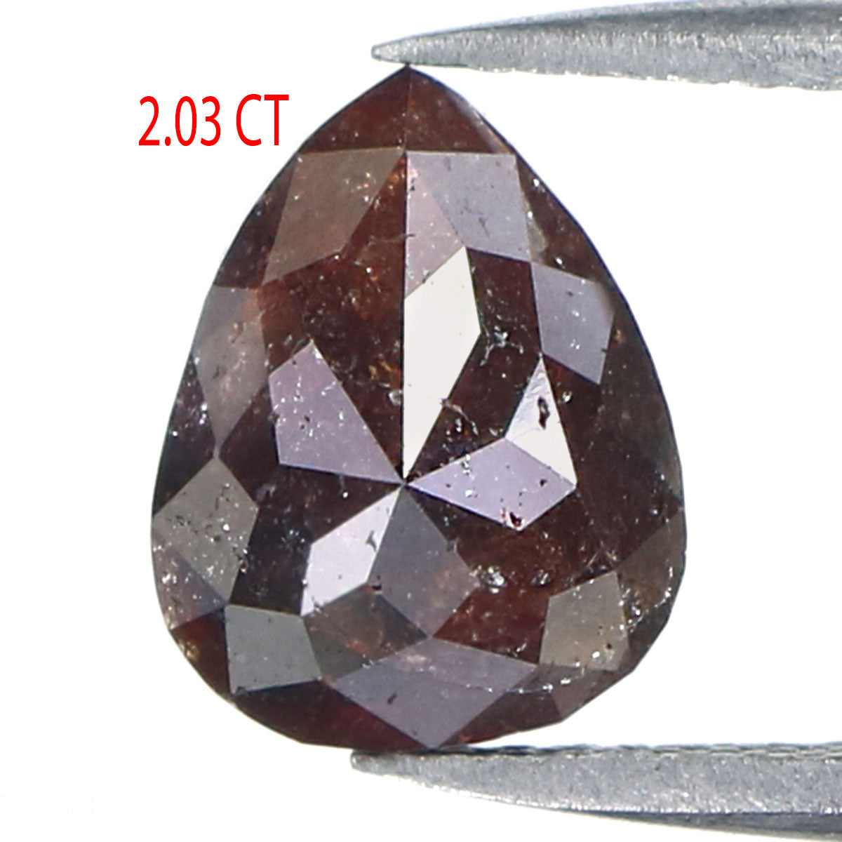2.03 CT Natural Loose Pear Shape Diamond Brown Color Pear Cut Diamond 9.20 MM Natural Loose Brown Color Diamond Pear Rose Cut Diamond LQ6020