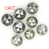 Natural Loose Rose Cut Salt And Pepper Diamond Black Grey Color 1.34 CT 2.90 MM Rose Cut Shape Diamond KDL1137