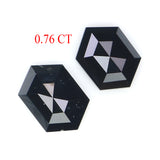 Natural Loose Hexagon Diamond, Hexagon Black Color Diamond, Natural Loose Diamond, Hexagon Rose Cut Diamond 0.76 CT Hexagon Shape L2770