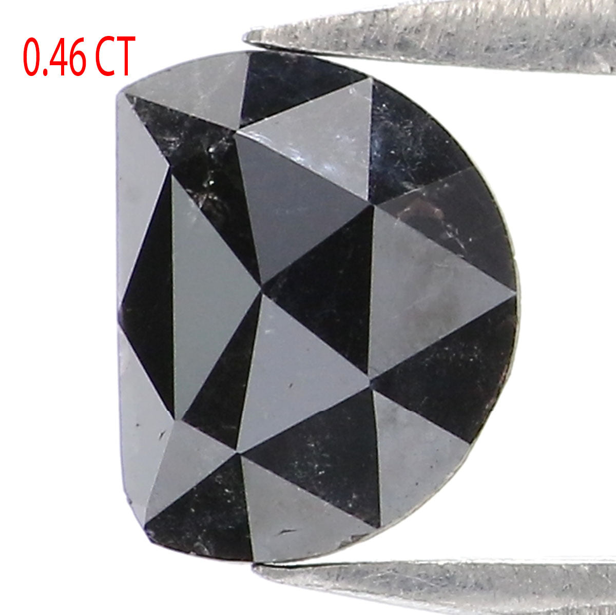 Natural Loose Half Moon Shape Black Color Diamond 0.46 CT 5.95 MM Half Moon Shape Rose Cut Diamond L8892