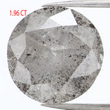 1.96 Ct Natural Loose Diamond, Round Brilliant Cut, Salt Pepper Diamond, Black Diamond, Gray Diamond, Rustic Diamond, Round Cut Diamond KDL891