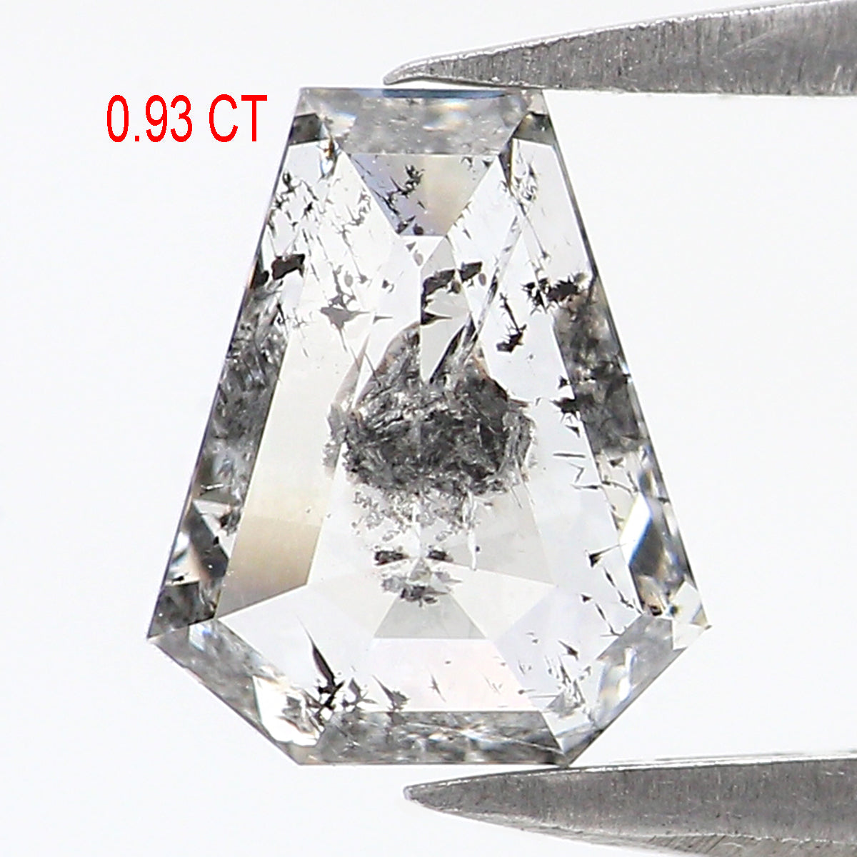 0.93 CT Natural Loose Coffin Shape Diamond Salt And Pepper Coffin Shape Diamond 7.00 MM Black Grey Color Coffin Rose Cut Diamond QL2608