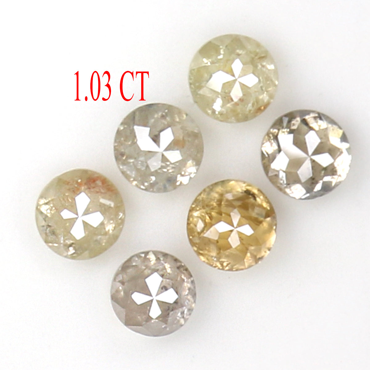 Natural Loose Round Rose Cut Grey Color Diamond 1.03 CT 2.90 MM Round Rose Cut Shape Diamond KR167