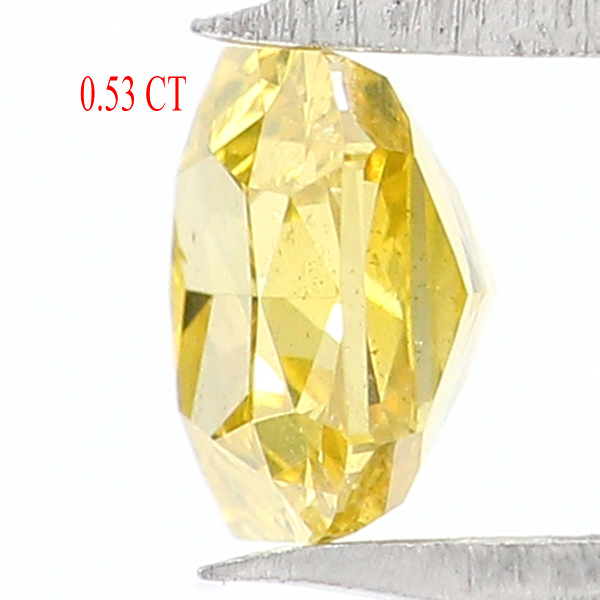 Natural Loose Cushion Greenish Yellow Color Diamond 0.53 CT 4.60 MM Cushion Shape Rose Cut Diamond KR616