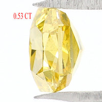 Natural Loose Cushion Greenish Yellow Color Diamond 0.53 CT 4.60 MM Cushion Shape Rose Cut Diamond KR616