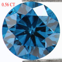 Natural Loose Round Blue Color Diamond 0.56 CT 5.20 MM Round Brilliant Cut Diamond KQL1793