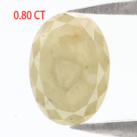 Natural Loose oval Diamond Yellow Color 0.80 CT 7.00 MM oval Rose Cut Shape Diamond L8014