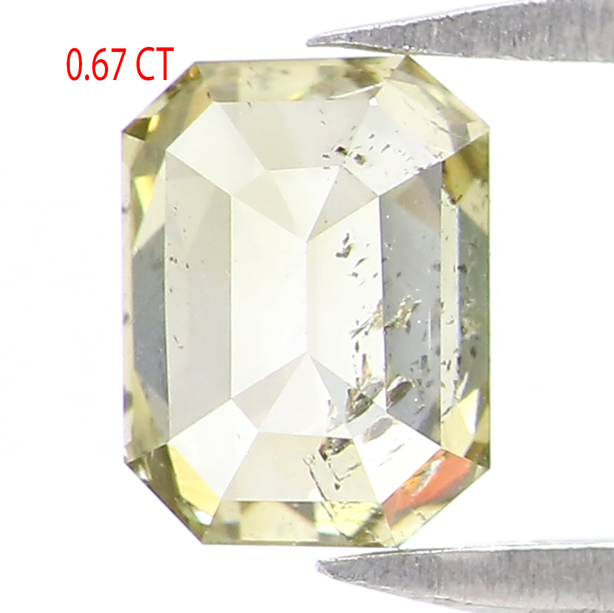 0.67 CT Natural Loose Emerald Shape Diamond Green Color Emerald Shape Diamond 5.75 MM Natural Green Color Emerald Rose Cut Diamond QL2548