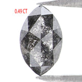 Natural Loose Marquise Salt And Pepper Diamond Black Grey Color 0.49 CT 6.05 MM Marquise Shape Rose Cut Diamond L8829