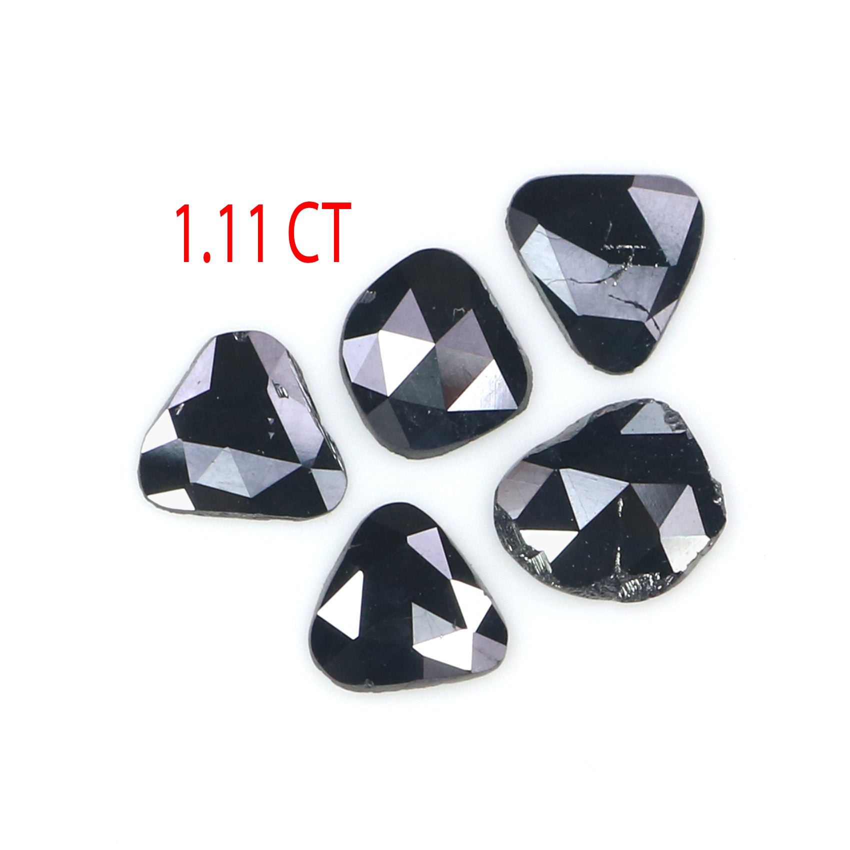 1.11 CT Natural Loose Slice Shape Diamond Black Color Slice Cut Diamond 5.50 MM Natural Loose Black Color Slice Rose Cut Diamond KQ2614