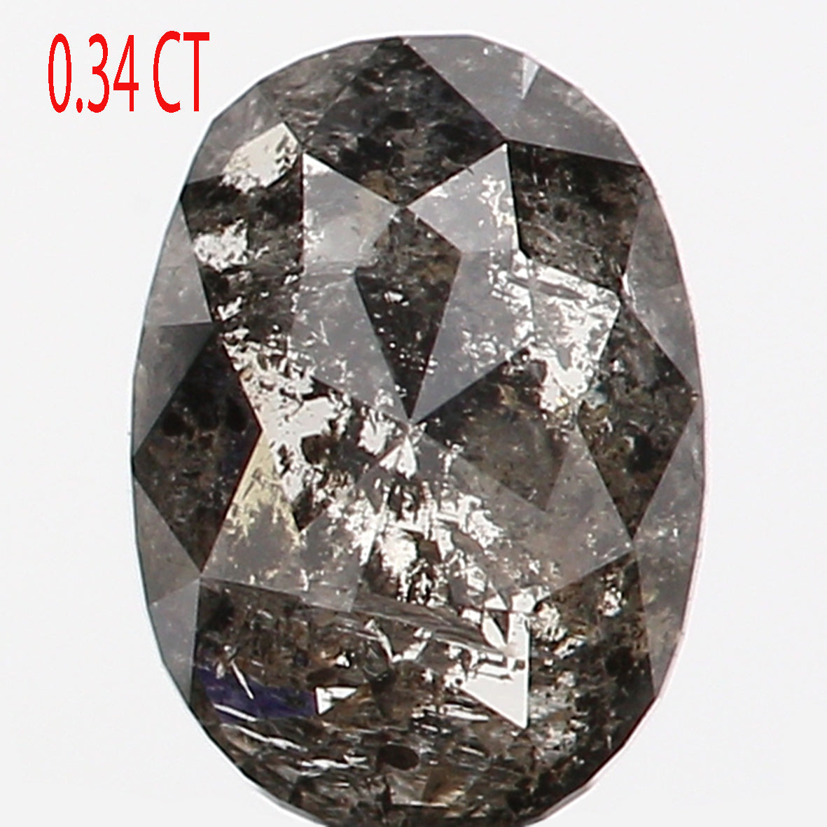 0.34 CT Natural Loose Oval Shape Diamond Salt And Pepper Oval Cut Diamond 5.10 MM Natural Loose Black Grey Color Oval Rose Cut Diamond LQ380