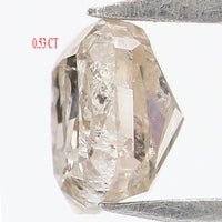Natural Loose Cushion Yellow Grey Color Diamond 0.53 CT 4.50 MM Cushion Shape Rose Cut Diamond L7447