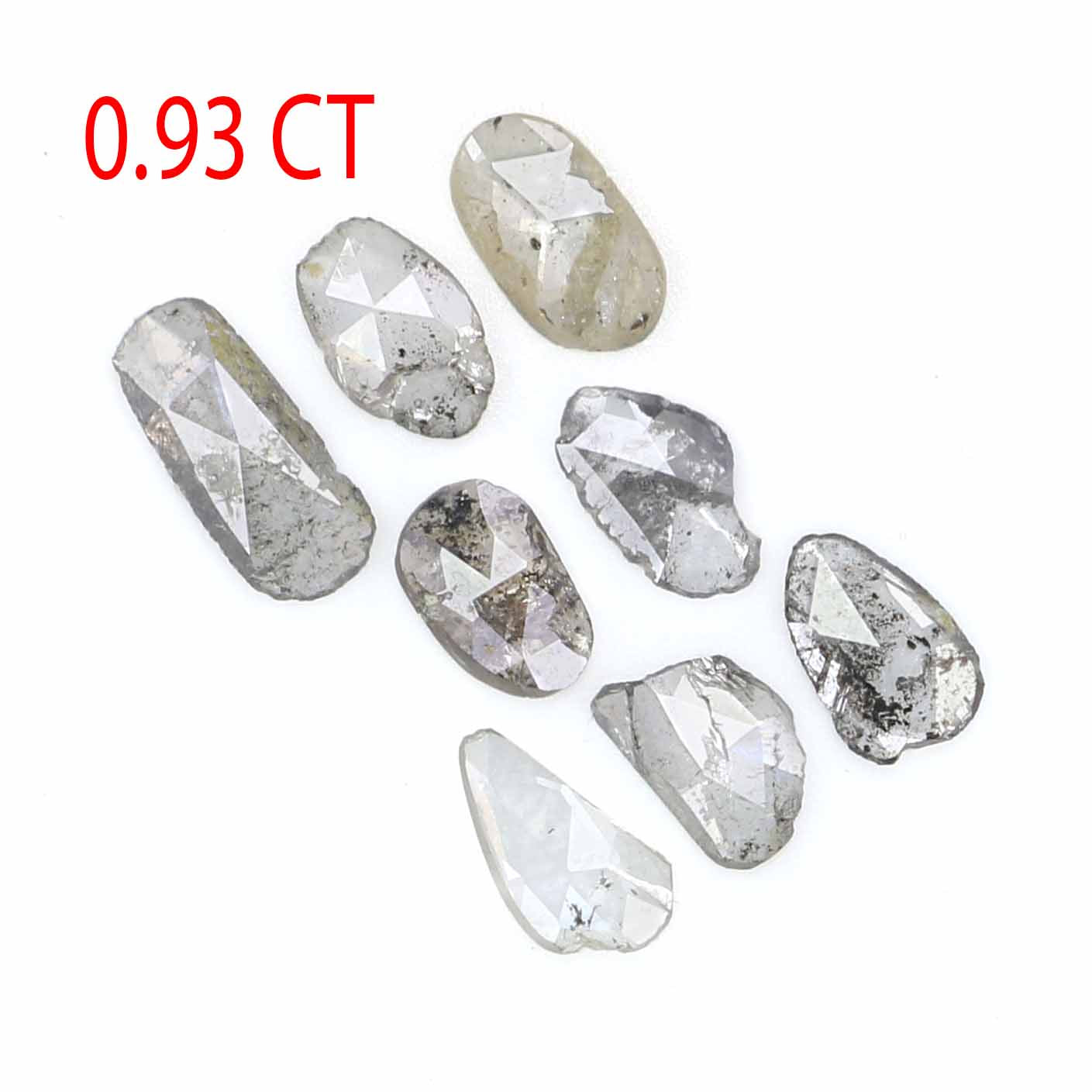 Natural Loose Slice Salt And Pepper Diamond Black Grey Color 0.93 CT 4.65 MM Slice Shape Rose Cut Diamond L1447