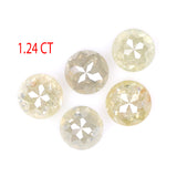 Natural Loose Rose Cut Grey Yellow Diamond Color 1.24 CT 3.50 MM Round Rose Cut Shape Diamond L9782