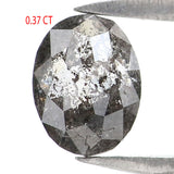 Natural Loose Oval Salt And Pepper Diamond Black Grey Color 0.37 CT 5.34 MM Oval Shape Rose Cut Diamond KR2584