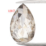 Natural Loose Pear Salt And Pepper Diamond Brown Color 0.39 CT 6.15 MM Pear Shape Rose Cut Diamond L975