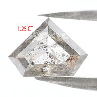 Natural Loose Shield Salt And Pepper Diamond Black Grey Color 1.25 CT 6.22 MM Shield Shape Rose Cut Diamond L2609