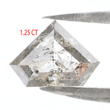 Natural Loose Shield Salt And Pepper Diamond Black Grey Color 1.25 CT 6.22 MM Shield Shape Rose Cut Diamond L2609