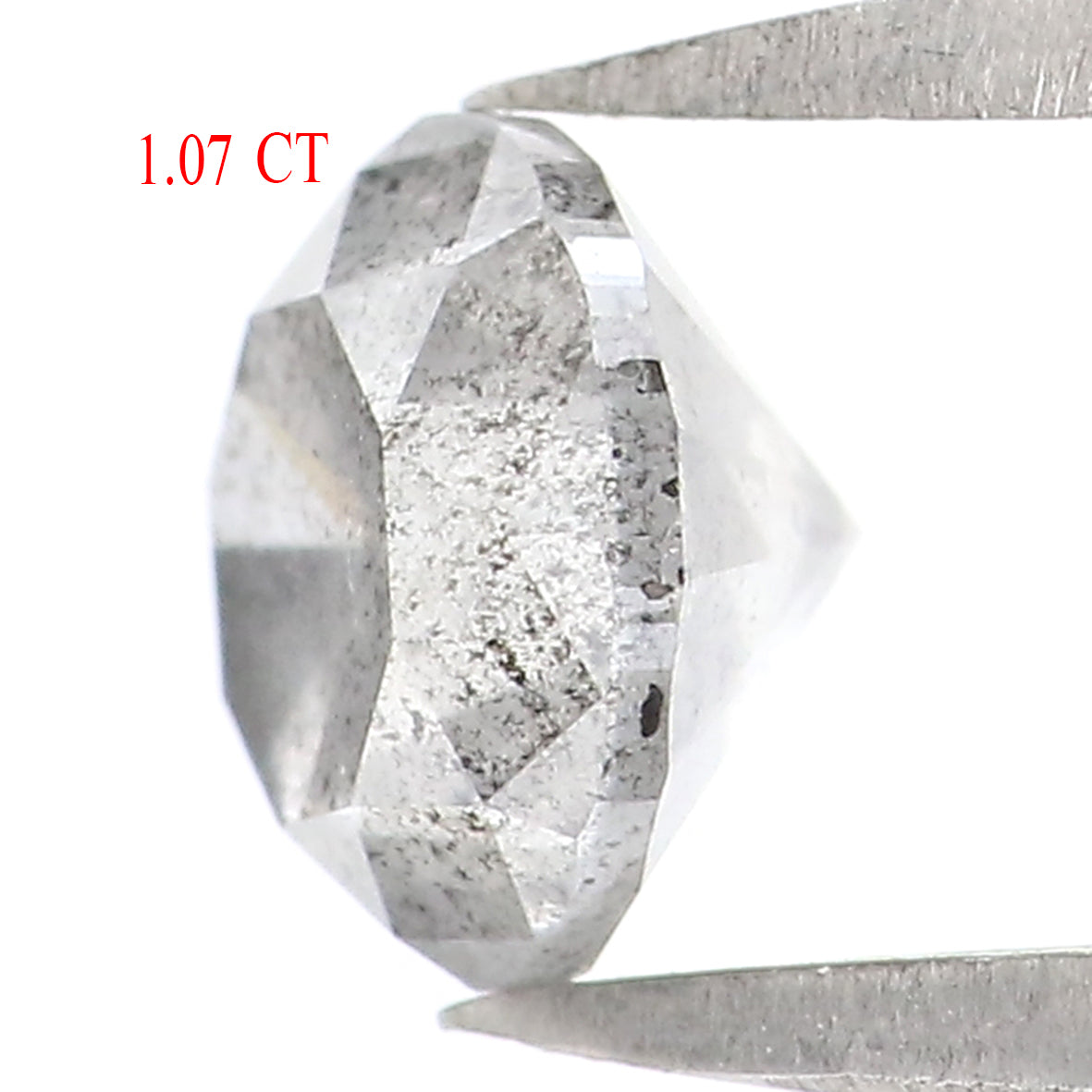 Natural Loose Round Salt And Pepper Diamond Black Grey Color 1.07 CT 6.00 MM Round Brilliant Cut Diamond L9106