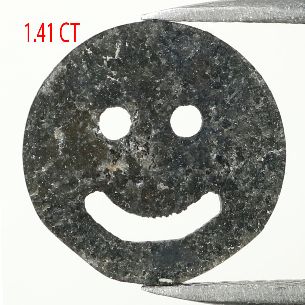 1.41 CT Natural Loose Diamond, Smiley Face Diamond, Black Diamond, Antique Diamond, Real Diamond, Rustic Diamond, Polished Diamond, KDK2331